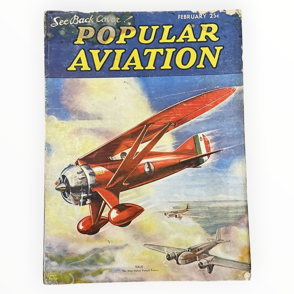 Popular Aviation Magazine February 1936 Vale Pursuit Trainer China Clipper